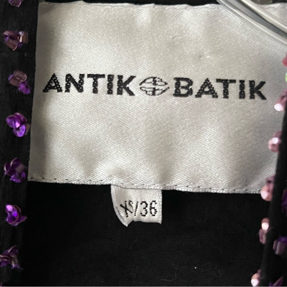 Antik Batik Open Sequence Texture Black Blazer Ja… - image 3